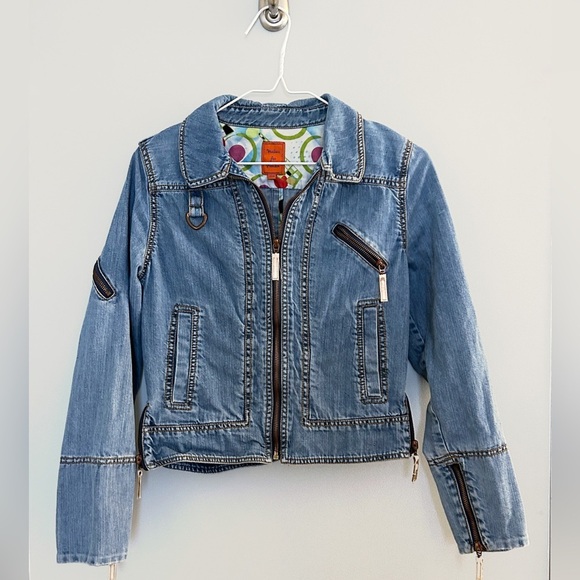 Other - Workers for Freedom Cropped Denim Moto Jacket Y2K Indie Sleaze Size 4